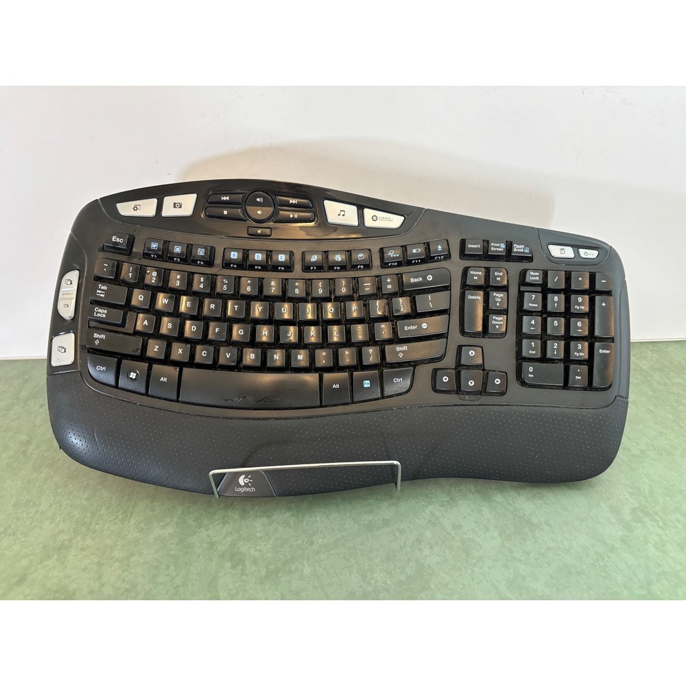 Logitech K350 Wireless Wave Keyboard Ergonomic Black K350 Y-RBN90 No Dongle